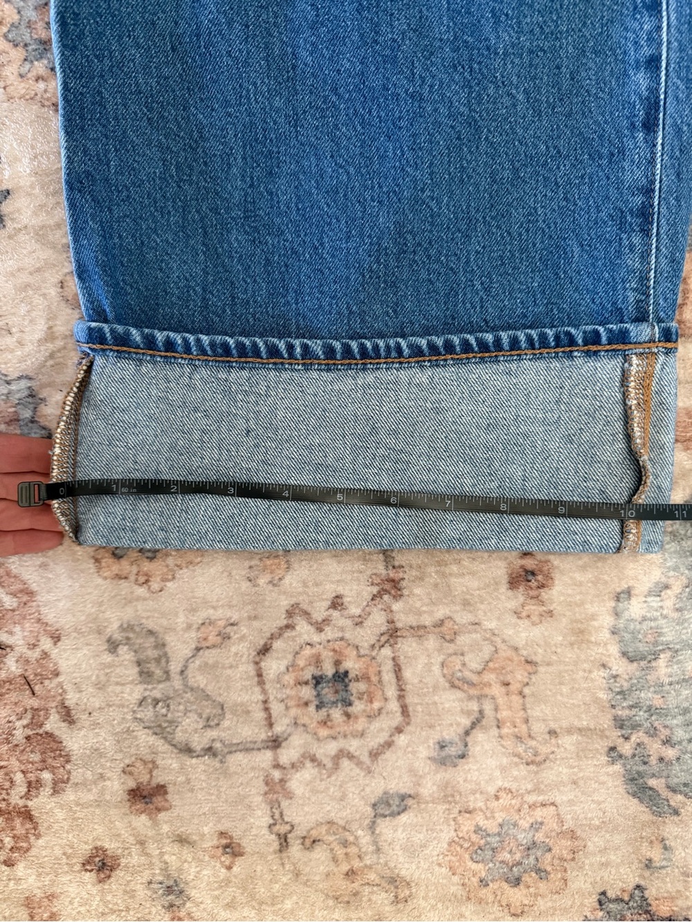 Madewell Blue Wide-Leg Cuffed Jeans - Picture 5 of 10